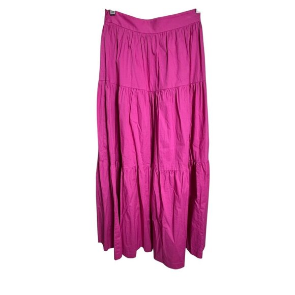 STAUD Womens Sea Tiered Maxi Skirt Hot Pink size 00 - Picture 3 of 7